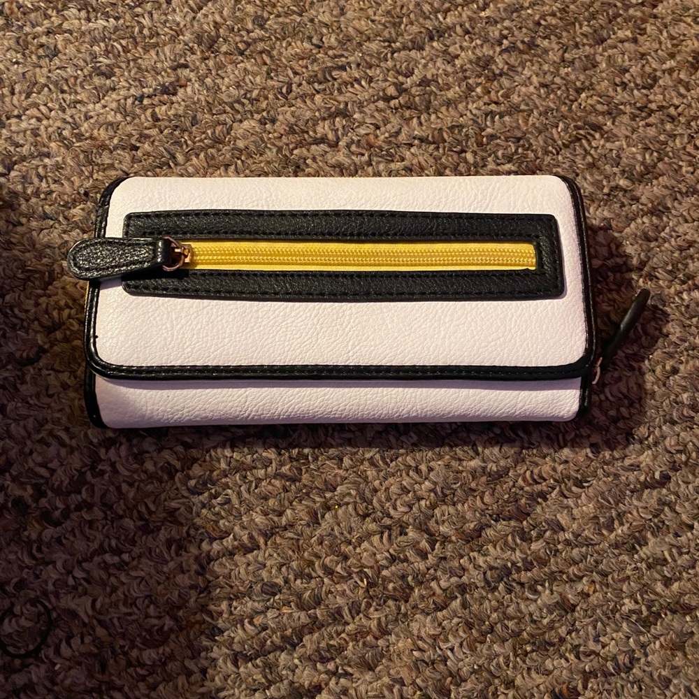 White black and yellow wallet